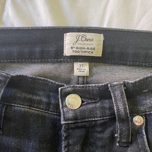 Jcrew black toothpick jeans size 27